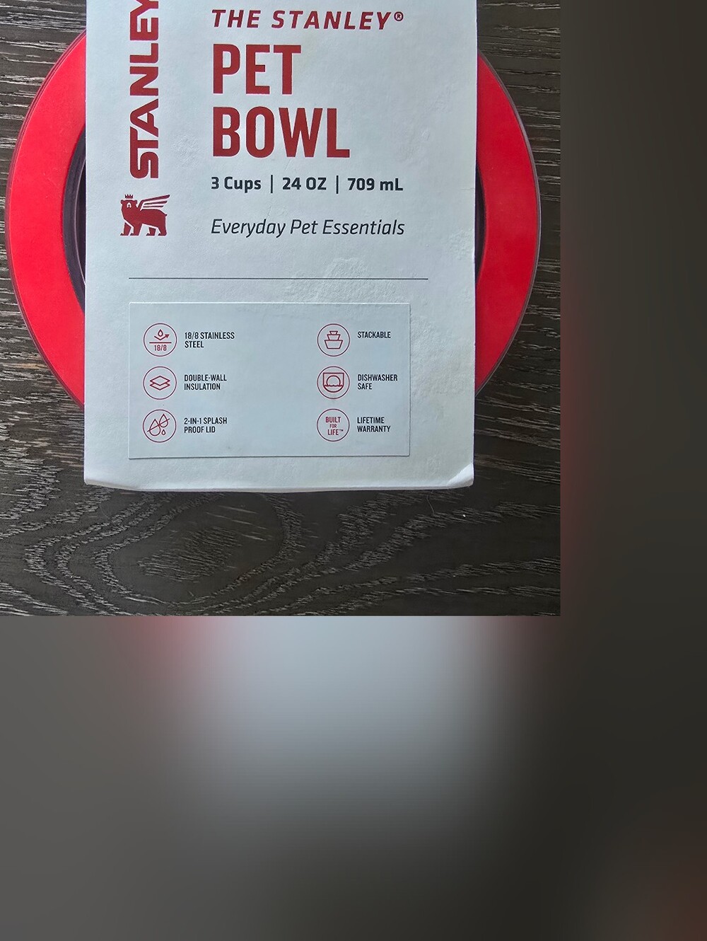 Stanley Red Pet Bowl - Stainless Steel Insert